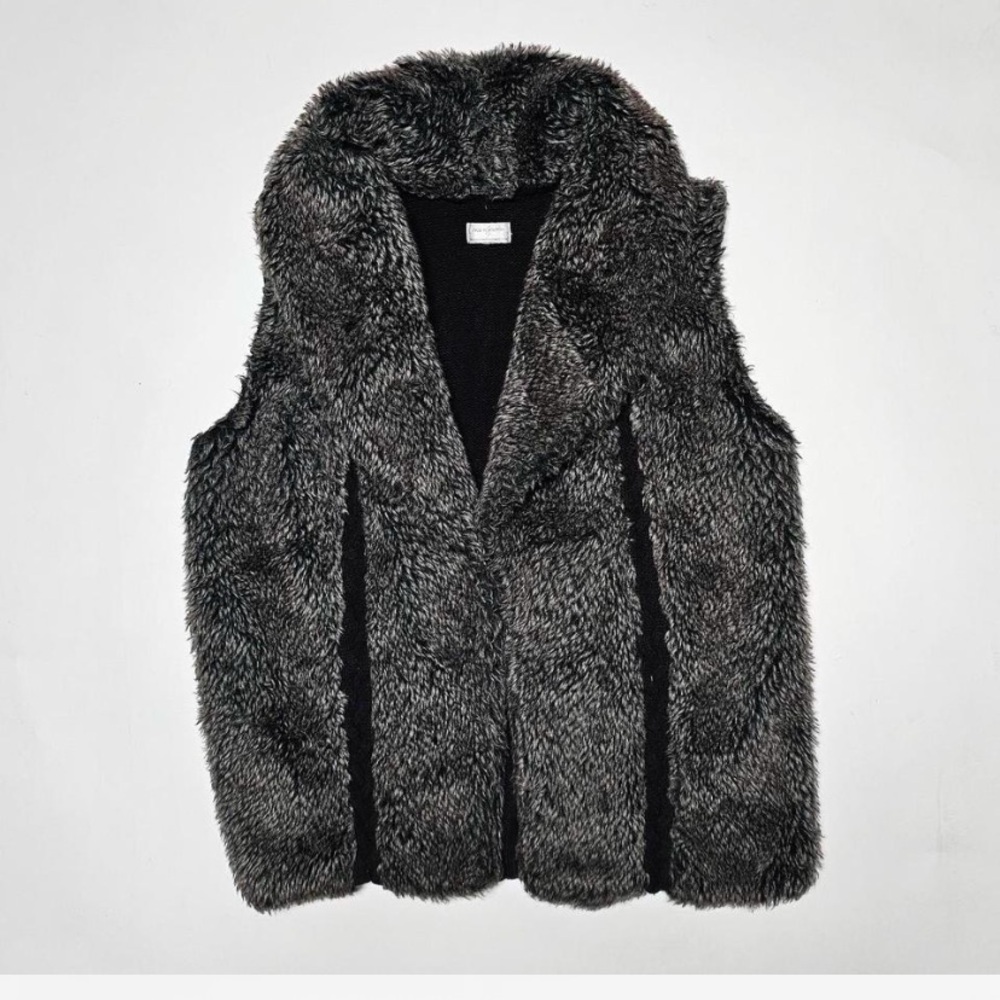 Jaclyn Smith faux fur sweater vest, size L